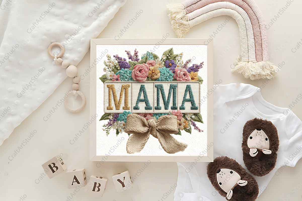 Floral MAMA Yarn Crochet Mother's Da, an Illustration by CraftArtStudio (Photo 4 of 4)