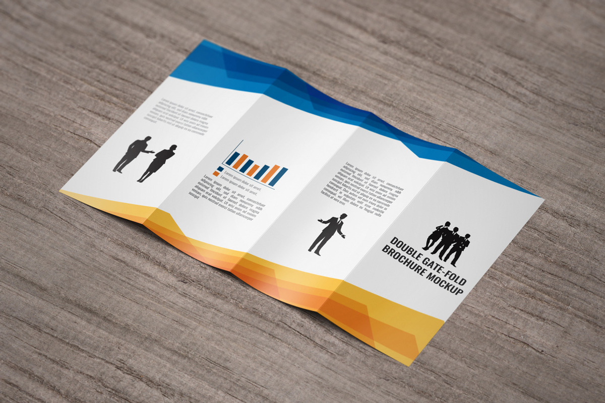 Double Gatefold Brochure Mockup, a Print Template by MassDream (Photo 4 of 10)