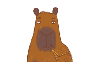 Calm Capybaras-Digital Illustration