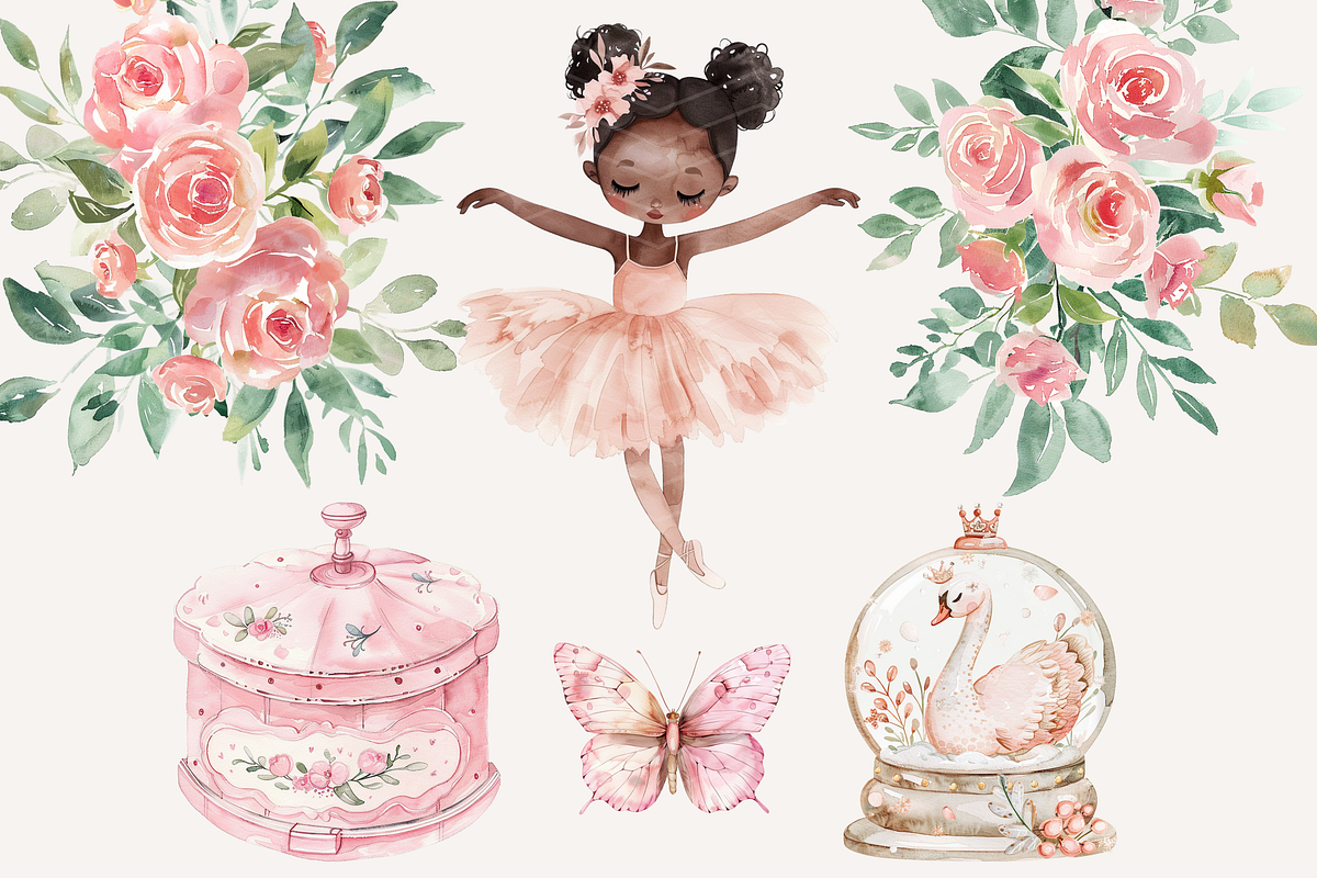 Pink Ballerina Swan Lake Clipart, a Decorative Illustration by ClipArtCharm (Photo 3 of 5)
