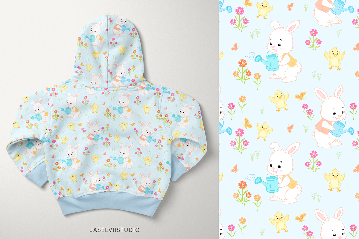 Bunny Chick - Blue, a Pattern Graphic by Jaselvii Studio (Photo 4 of 7)
