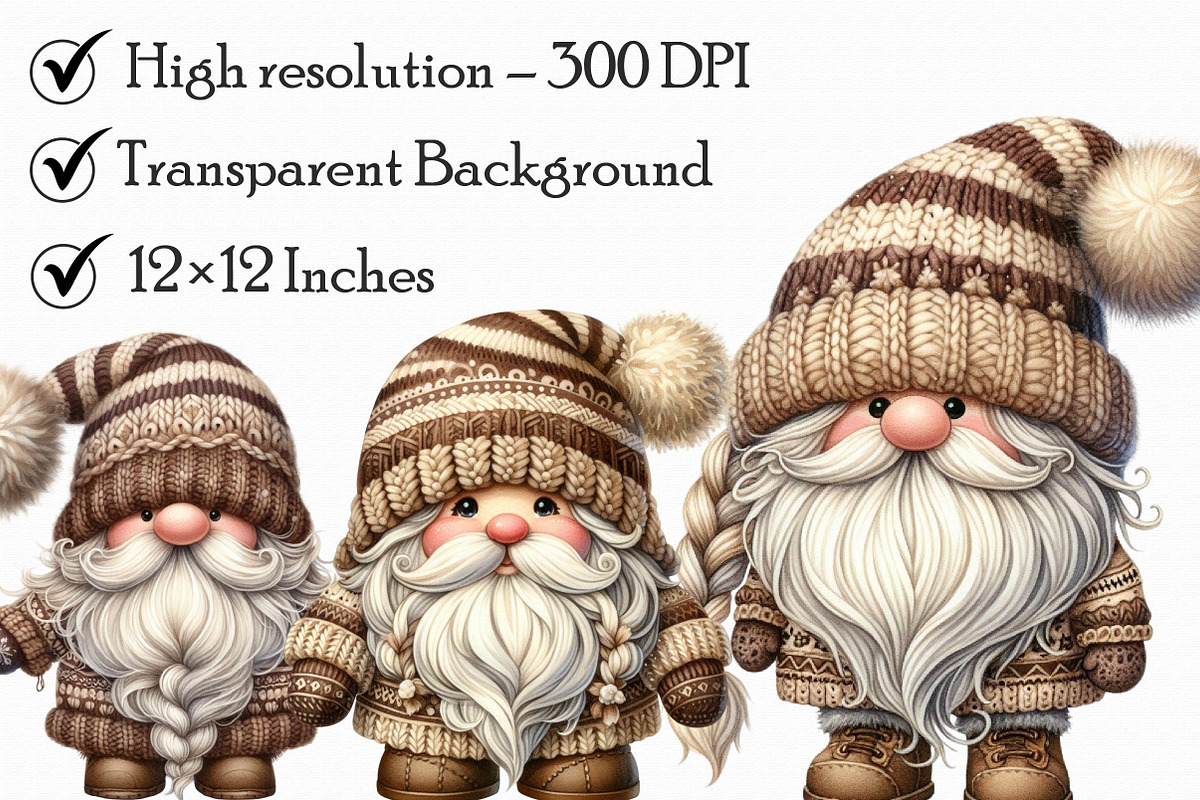 Funny Gnome Watercolor Clipart, an Illustration by Libby Wishes (Photo 7 of 7)