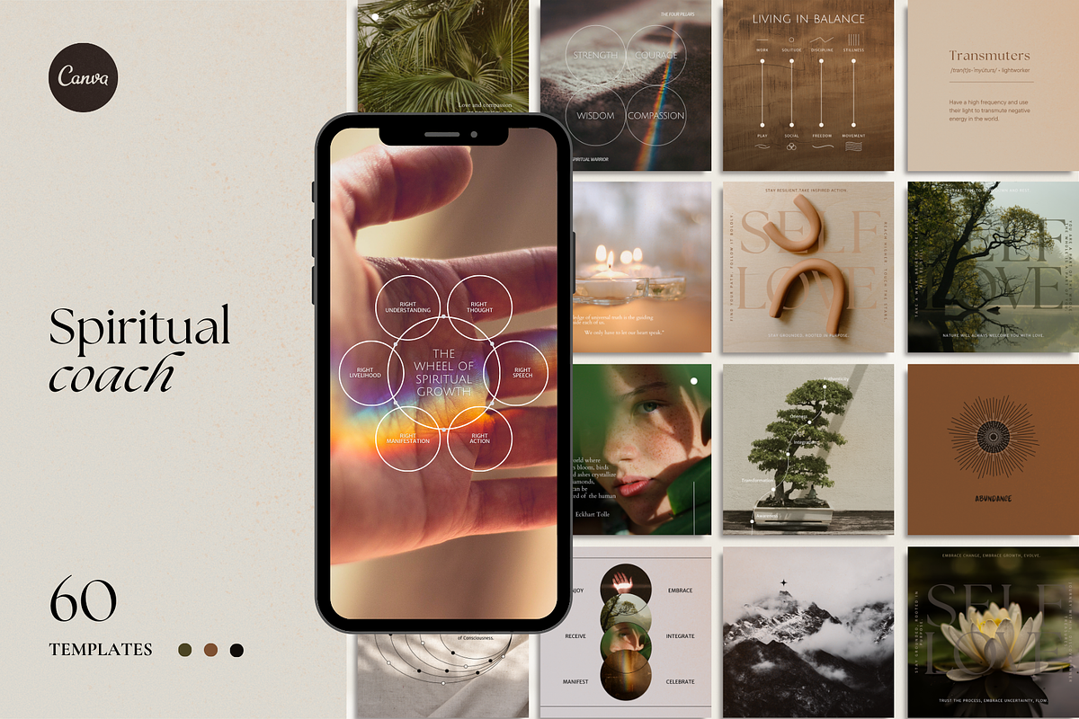 The Spiritual Coach Template Bundle, a Social Media Template by The Flossy Finch (Photo 1 of 12)