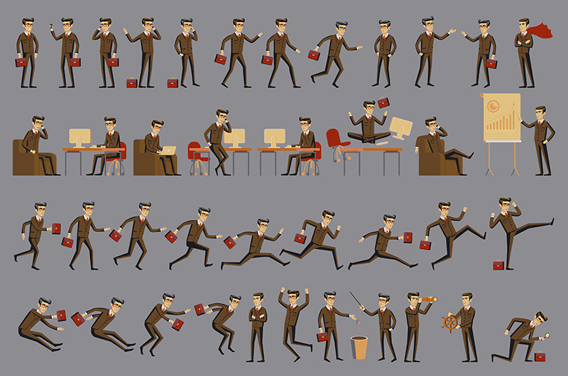 character positions set business, a Background Graphic by Rommeo79