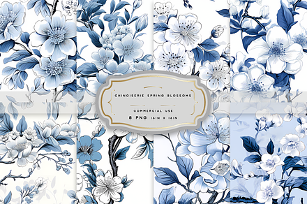 CHINOISERIE SPRING BLOSSOMS Seamless, a Texture Illustration by RefinedFantasyStudio