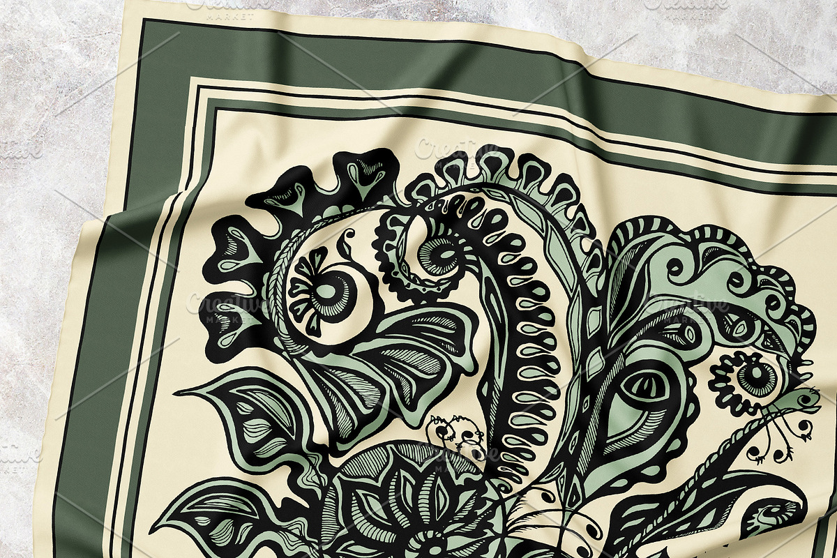 Woodland Botanica Scarf, an Object Graphic by ilustrinna (Photo 7 of 7)
