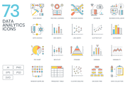 73 Data Analytics Color Line Icons, an Outline Icon by Flat Icons (Thumbnail 1 of 5)