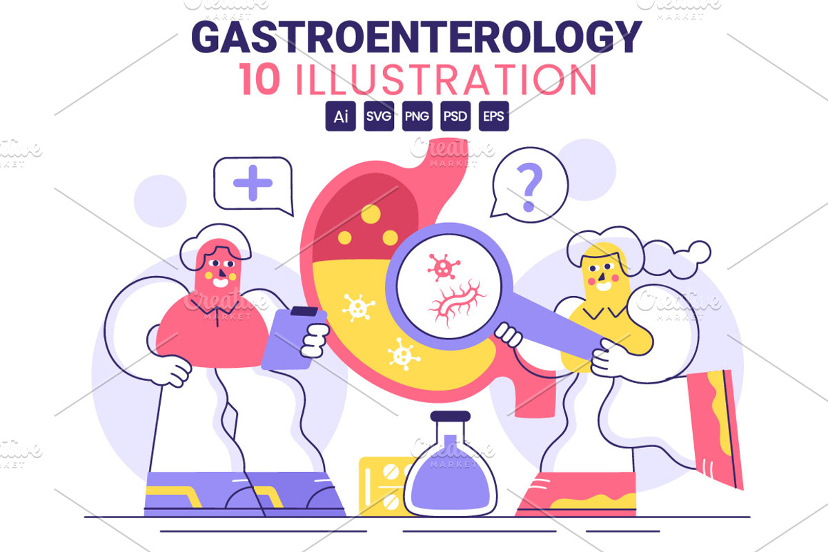 10 Stomach Health Gastroenterology, a Healthcare Illustration by denayunebgt (Photo 1 of 4)