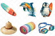 Water Park Watercolor Collection, an Illustration by Black Bird Studio (Thumbnail 4 of 6)