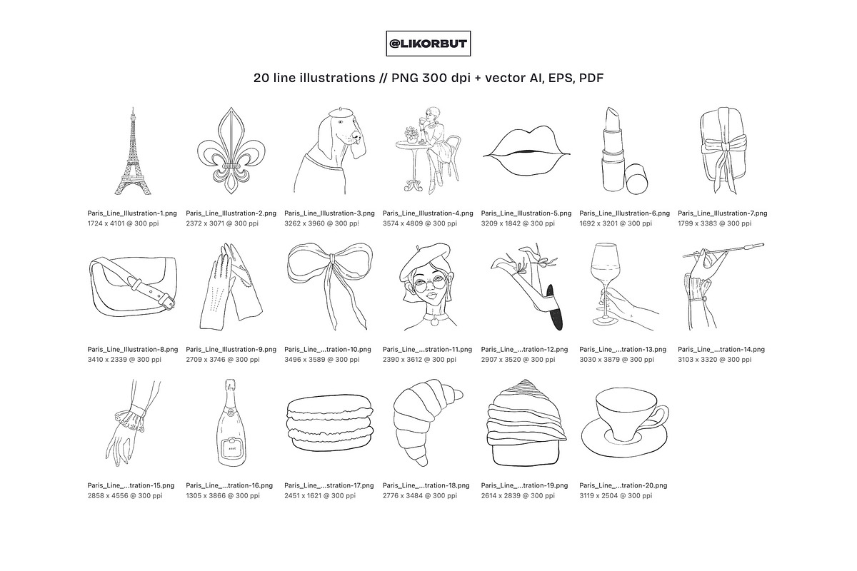France Cute and Sweet Illustrations, a Decorative Illustration by likorbut (Photo 5 of 10)