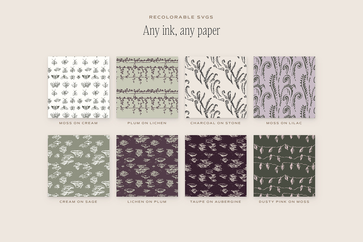 Garden & Woodland Seamless Patterns, a Pattern Graphic by The October Creative (Photo 7 of 12)