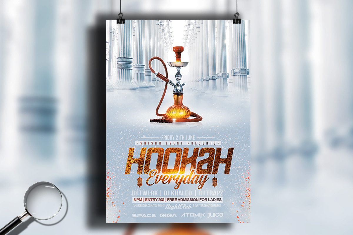 Hookah Everyday | 6 Flyer Designs, a Flyer Template by GIGA-TEMPLATE (Photo 3 of 13)