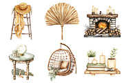 Watercolor Boho Interior Clipart, an Illustration by Daily.Designs (Thumbnail 5 of 5)