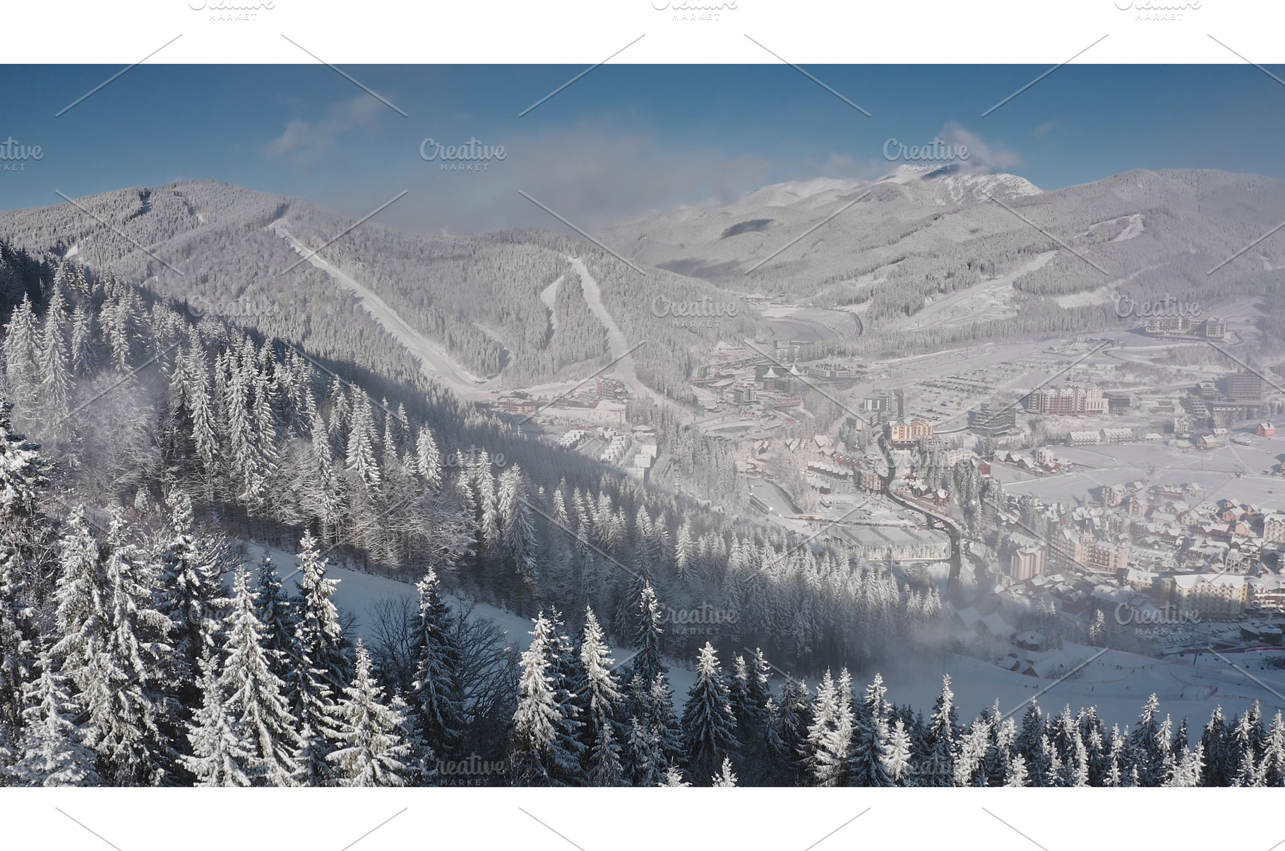 Aerial view of Bukovel ski resort, a, a Nature Photo by Goinyk