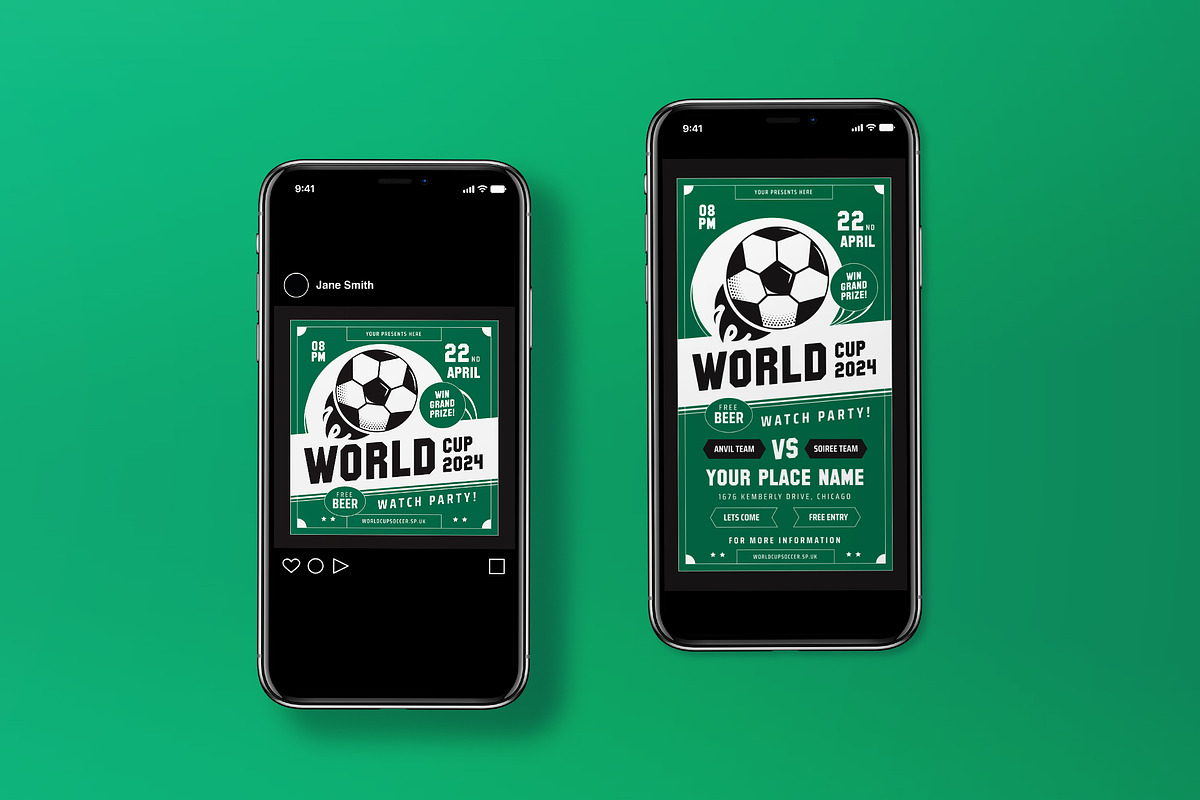 World Cup Watch Party Flyer Set, a Flyer Template by graphicook (Photo 3 of 3)