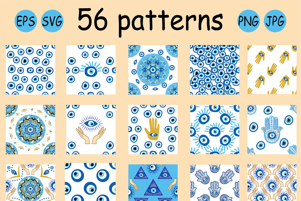 Nazar bonchuk evil eyes patterns, a Pattern Graphic by Michiru13 (Photo 17 of 24)