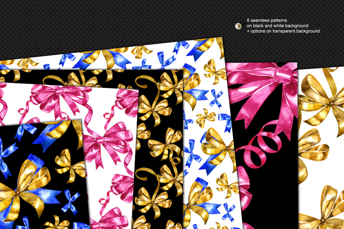 Bows and ribbons-big watercolor set, a Decorative Illustration by NataliMiasStore (Photo 3 of 8)