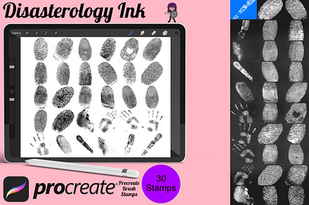 Fingerprints Set 1 Procreate Brush, a Brush Add-On by Disasterology Ink