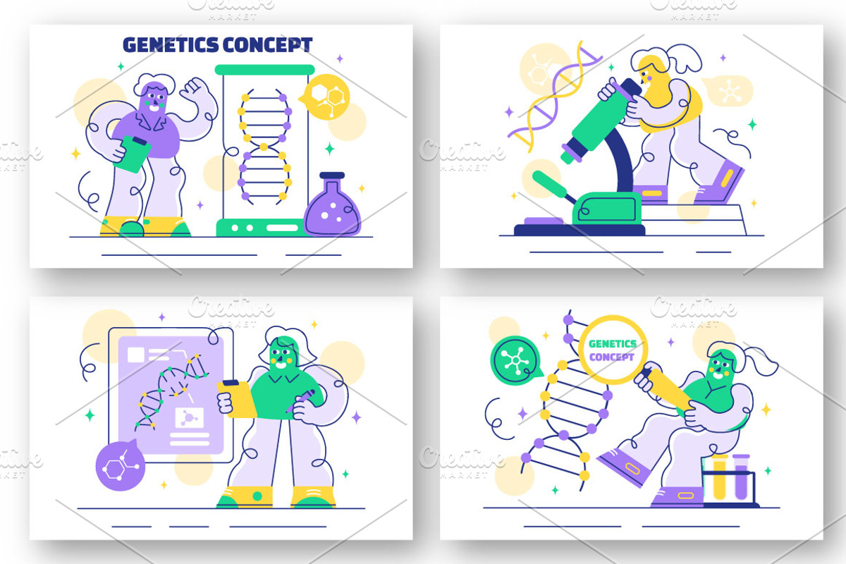 10 Genetics Research Illustration, a Healthcare Illustration by denayunebgt (Photo 2 of 4)