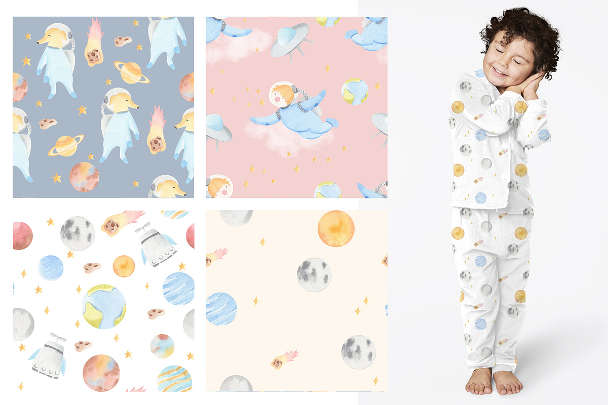 Little Astronauts - Space Watercolor, an Illustration by natalisart (Photo 5 of 8)