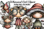 Whimsical Girl Clipart, an Illustration by DreamArtGraphic (Thumbnail 1 of 5)