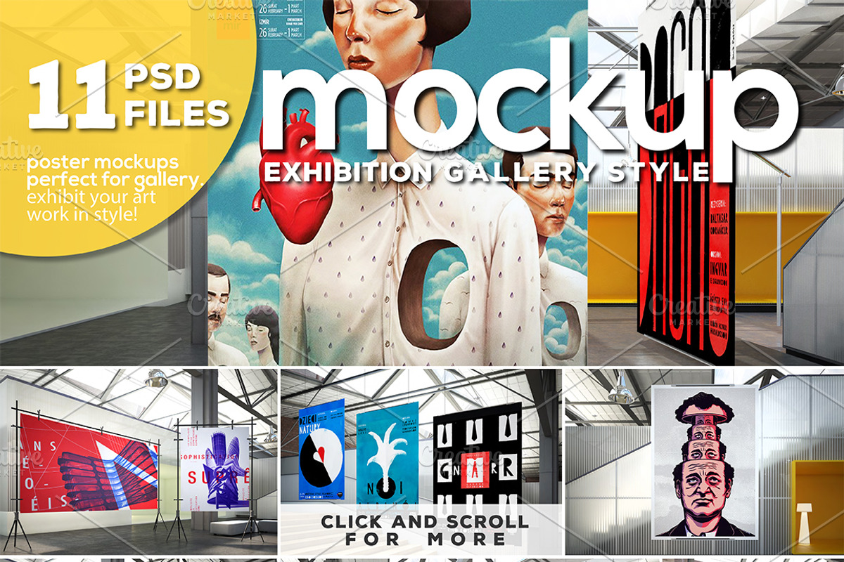 Gallery Exhibition Poster Mockups, a Product Mockup by Northern Kraft (Photo 1 of 3)