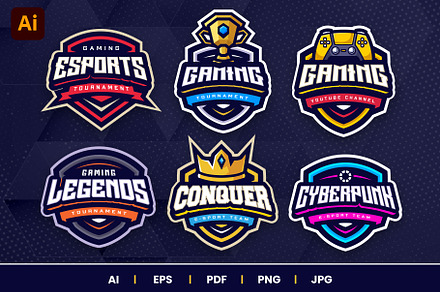 E-sports Gaming Logo Template Bundle