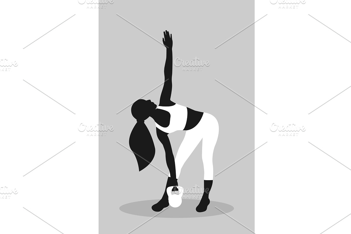 Faceless fitness woman stretches, a Sport Illustration by okskukuruza