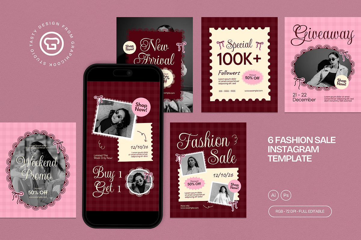 Fashion Sale Instagram Template, a Social Media Template by graphicook (Photo 1 of 3)