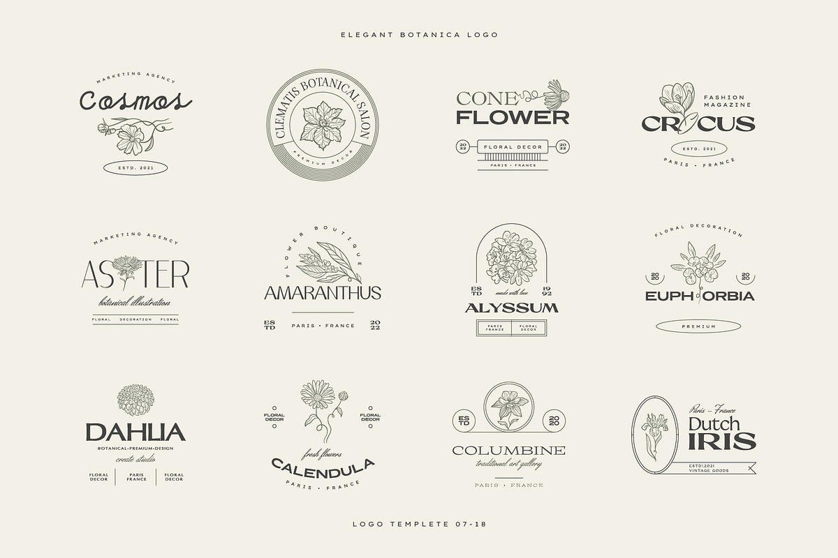Elegant Botanica | Logo Kit, a Branding & Logo Template by KetteCreate (Photo 12 of 20)