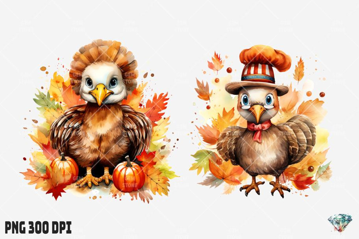 Autumn Turkey Watercolor, an Illustration by Gemstone (Photo 10 of 12)