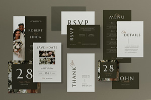 Minimalist Modern Wedding Invitation, an Invitation Template by graphicook