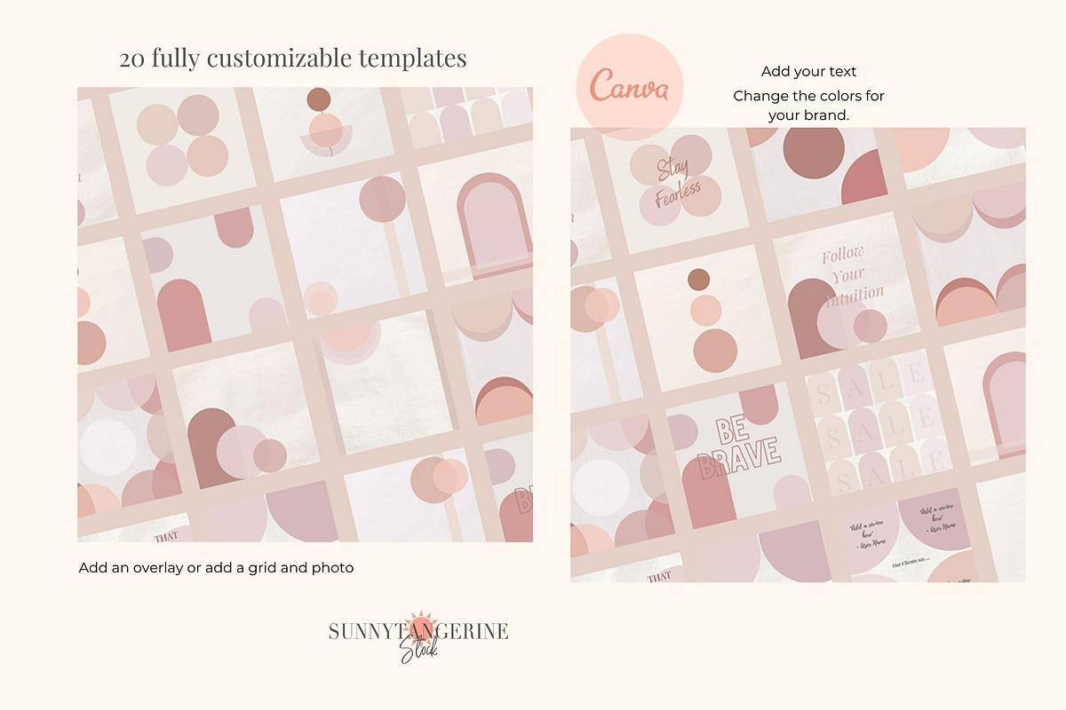SALE Warm Circles Canva Templates, a Social Media Template by SunnyTangerine Stock (Photo 2 of 5)