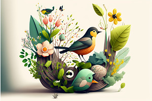 Ilustration Of Spring Country With