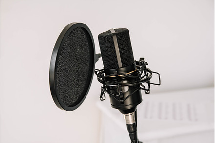 Professional studio microphone on a