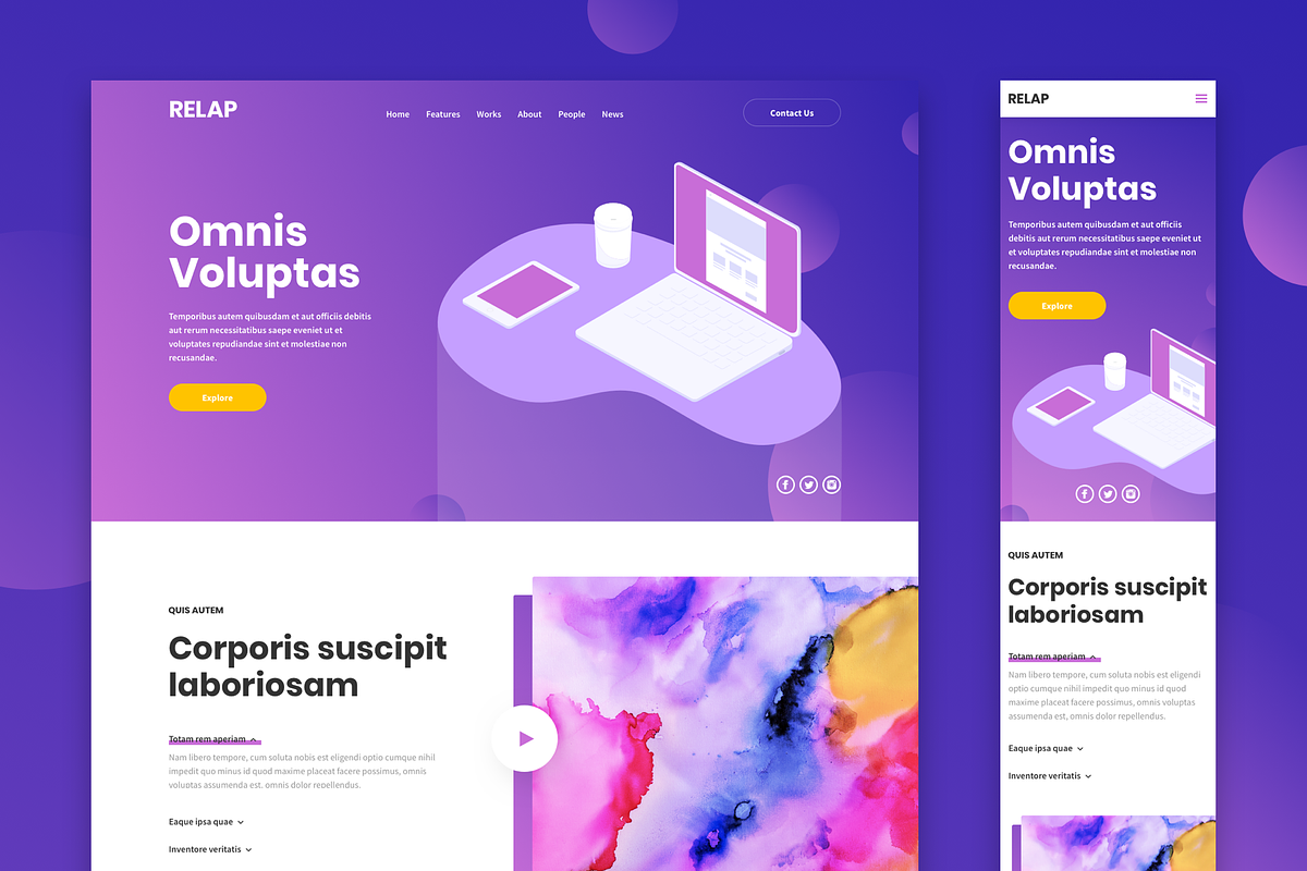 RELAP – Responsive Landing Pages, a Landing Page Template by laaqiq (Photo 3 of 9)