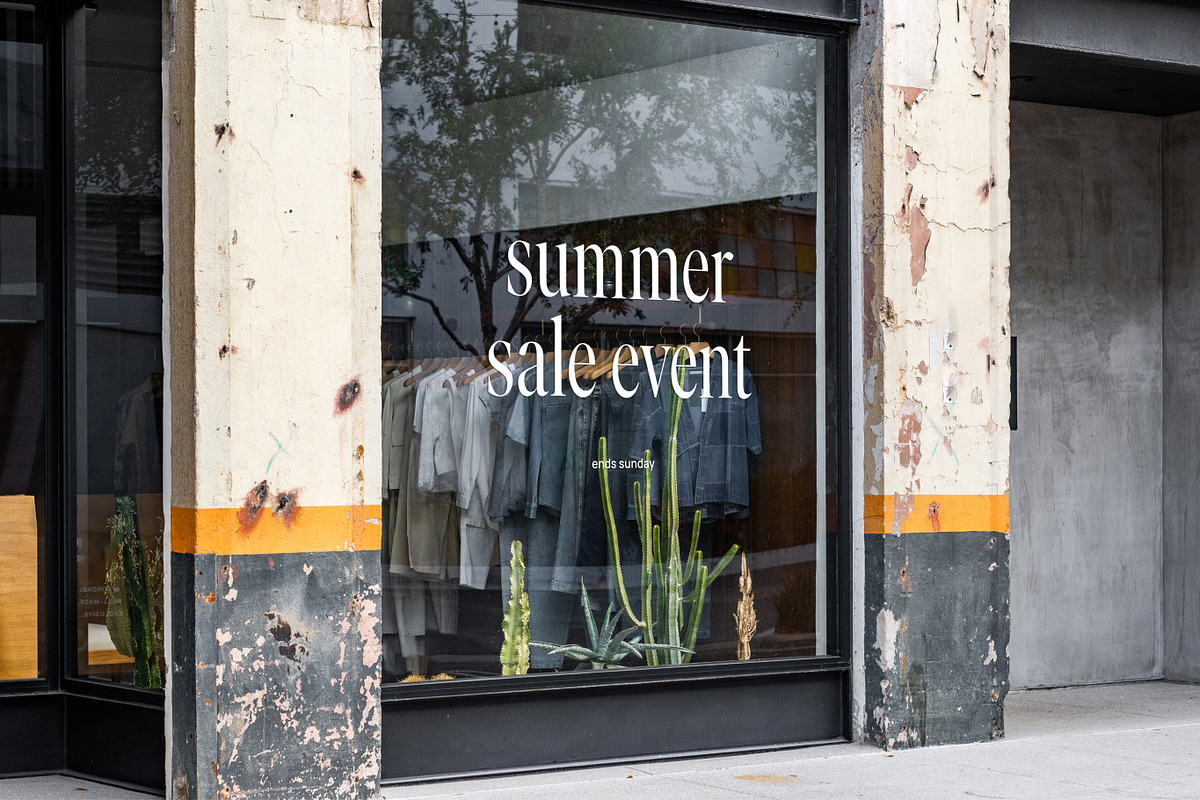 Realistic Window Storefront Mockup PSD