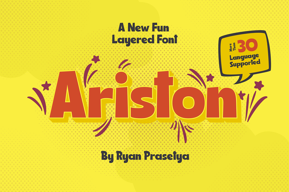 Ariston Comic Layered Font, a Sans Serif Font by Ryan Prasetya (Photo 1 of 7)