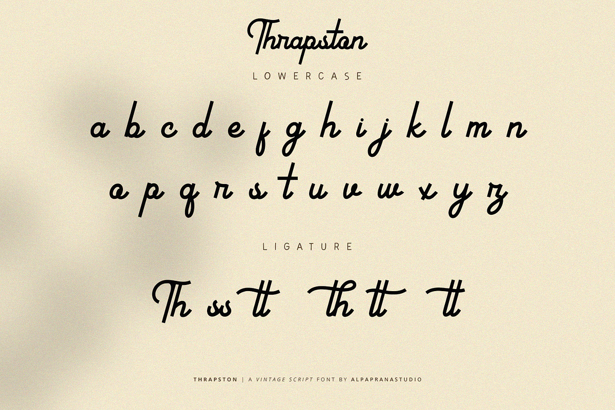 Thrapston - Vintage Script Font, a Script Font by Alpaprana (Photo 10 of 13)