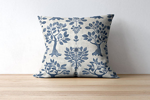 8 Indigo Flora Block Print Patterns