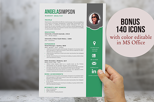 2 In 1 Stylish Word Photo Resume