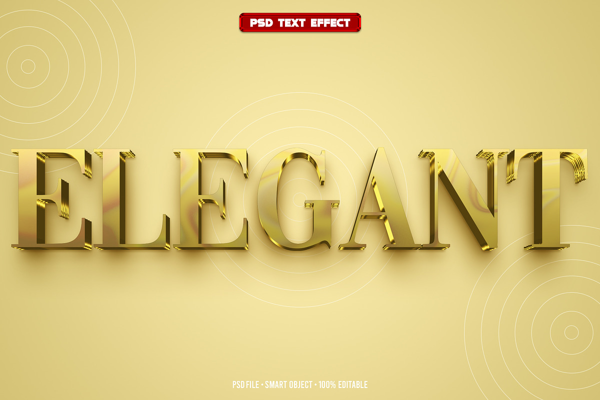Elegant 3D editable text effect, a Layer Style Add-On by Hello Muh