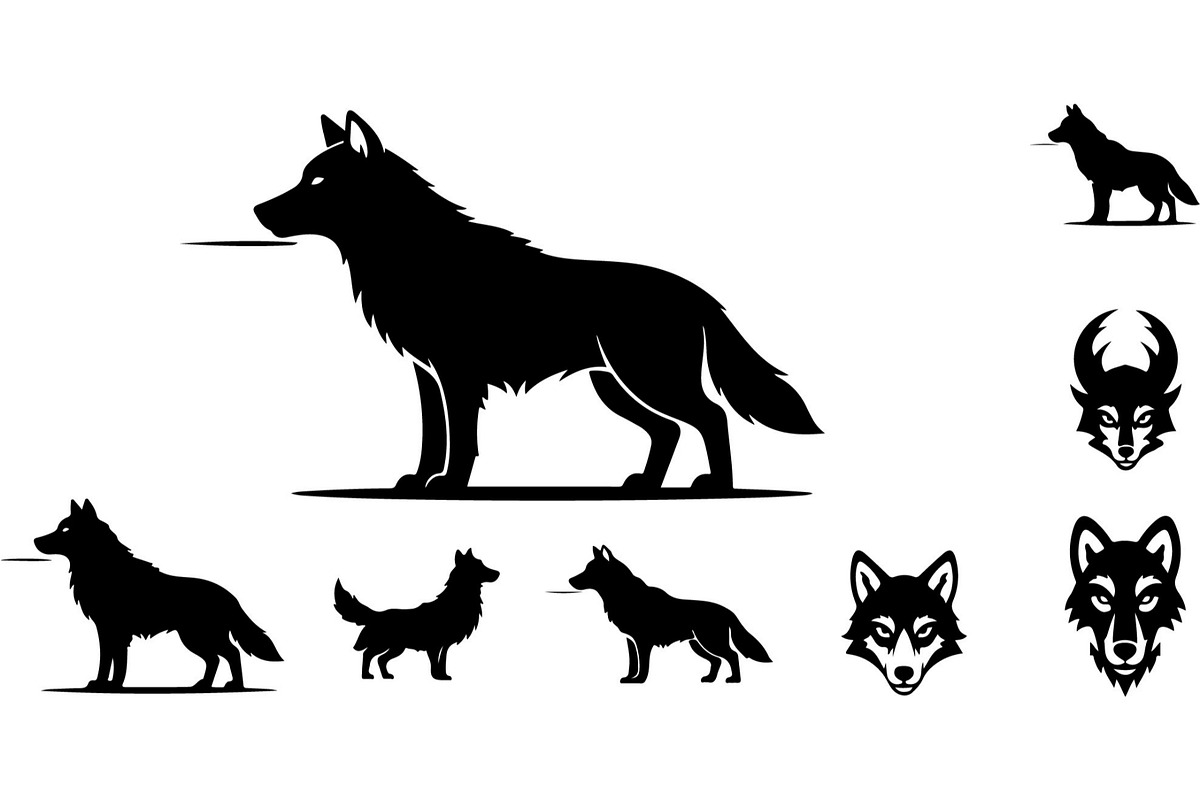 Alpha Wolf Silhouettes Bundle, an Animal Illustration by Designer_Momina (Photo 2 of 21)