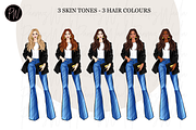 Fashion Girl 61 Watercolor Clipart, a Person Illustration by Parinaz Wadia Design (Thumbnail 5 of 15)
