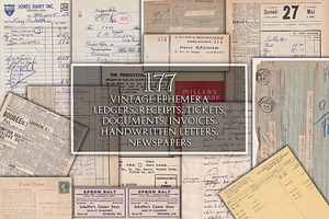 177 Vintage Ephemera Pack Vol.3