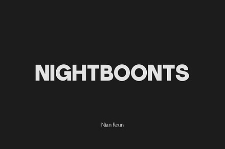 Nightboont - Display Font, a Sans Serif Font by Nian Keun Studio