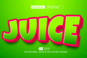 Juice Vector 3d Editable Text Effect