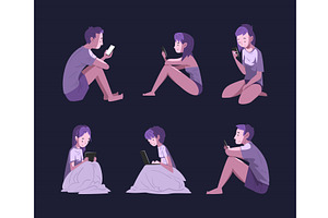 Man and Woman Character Using, a Person Illustration by TopVectors