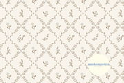 Sweet Pea Lattice Floral - Neutral, a Pattern Graphic by Mieken Petra Designs (Thumbnail 1 of 2)