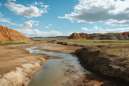 Landscape Features Colorful Rock For, a Photo by Tanuart